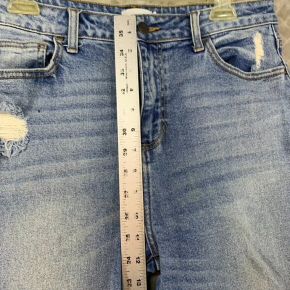 Cello Womens 13 Denim Jeans Blue Skinny Distressed Knees Fray High Rise Stretch - Picture 8 of 15